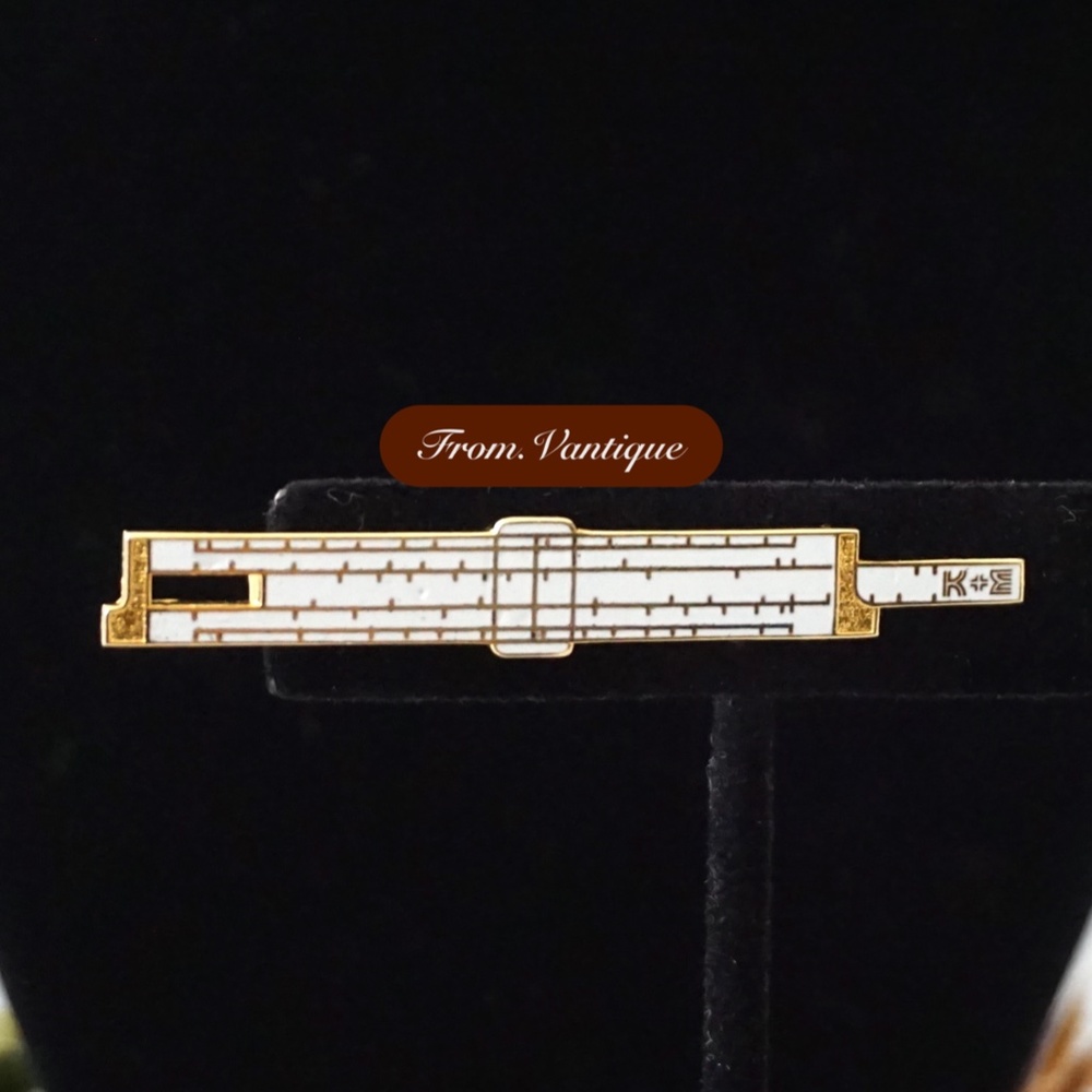👔 ANTIQUE [Kinney Co Prov 3 RI] Men Suit White Building Gold Tie Clip 📎